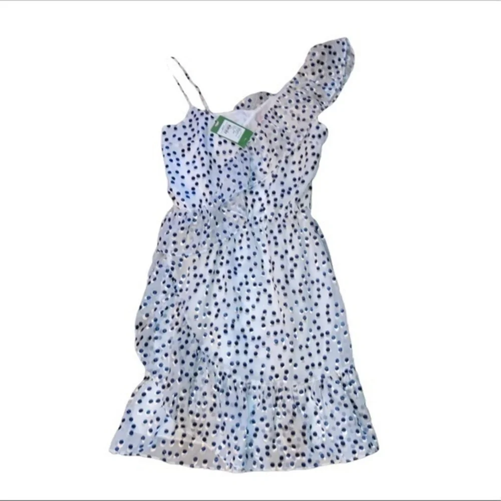 Lilly Pulitzer Madeline white blue polka dot dress new! Nwt